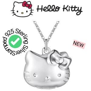 Hello Kitty Locket Pendant Sterling Silver Necklace BRAND NEW